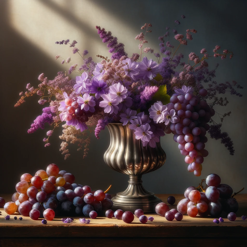 grapes and flowers
